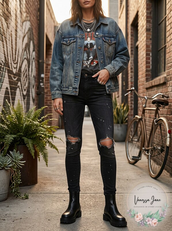Levis Womens Distressed Skinny Fit Jeans, Size 24W X 30L